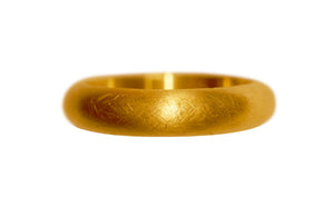 Handmade Fine Jewelry  Mens Aged Wedding Band in 18K yellow gold