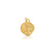 Greek horse pendant shown in 14K yellow gold with white round diamond