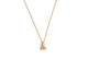 Bee necklace in 14K yellow gold with 3 white round diamonds in each wing
