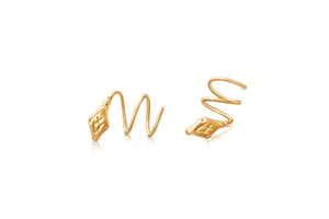 These snake earrings are perfect for your double pierced ears looping through both piercings.  shown in 14K yellow gold