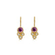 Olivia hanging earrings in 14K yellow gold with rubies and white diamonds