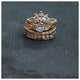 Mila Tiara ring in 14K yellow gold with gray diamonds shown with other rings sold separately