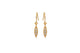 Monica hanging earrings shown in 14K yellow gold with 3 white round diamonds in each