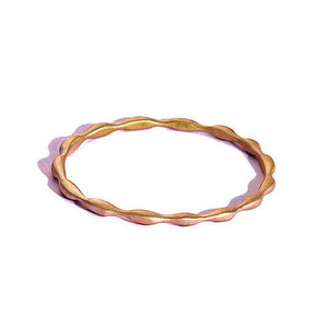 Handmade Fine Jewelry Seaweed Bangle in rose gold