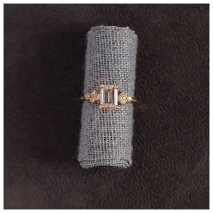Jolie ring with white Morganite center stone  and Diamonds on side