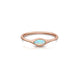 Haley ring in 14K Rose gold with light blue opal center stone