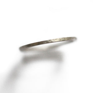 Top view of thin circle band in sterling silver