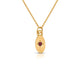 Lucia stone pendant with carved Star and ruby center stone in 14K yellow gold
