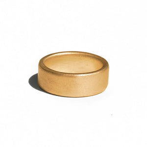 Mens wide band  measures 8mm Wide with a comfort fit band in 14k yellow gold
