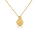 Sunburst pendant in 14K yellow gold with round white diamond