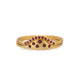 Sun Ring set in 14K yellow gold and rubies