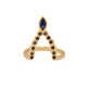 Beatrix marquis ring in 14K yellow gold with blue sapphires
