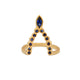 Beatrix Ring with Blue Sapphires in  14K Yellow Gold.