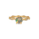 Seaweed bud ring with Opal center stone 1CT round in 14K yellow gold