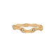 Seaweed bud wedding band shown in 18K yellow gold with 9 round white diamonds around the ring