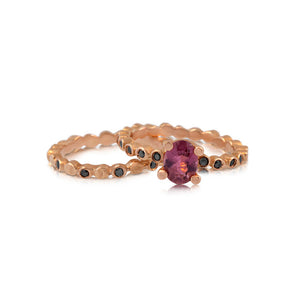 Dot Ring with Center Stone