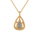 Maria pendant features a beautiful pear shaped opal center stone set in a rich 14K yellow gold.