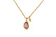 Sapphire bud necklace with light pink sapphire and 14K tiny bud on 14K yellow gold chain