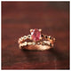 Dot ring in 14k rose gold with black diamonds shown with center stone dot ring sold separately