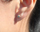 Blossom earrings in 14K yellow gold with white diamonds  in ear
