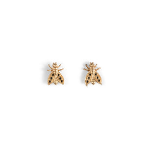 Bee Earring Studs Black Diamonds