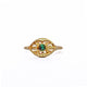 Luna eye ring with 14K yellow gold and emerald