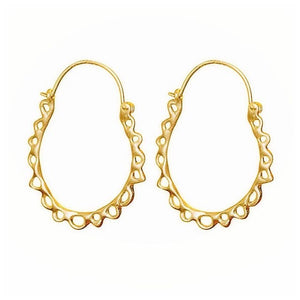 Lace Hoop Earrings in 14k yellow gold