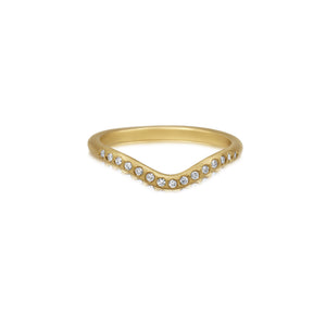 Natala ring in 14k yellow gold with 15 white diamonds