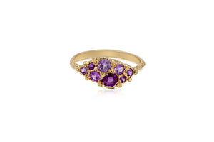 Lola Ring with 8 round Pink Sapphires in 14K yellow gold