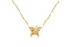 butterfly necklace in 14K yellow gold with white diamonds