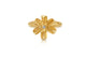 Our Molly flower bud ring in 14K yellow gold with white round diamond center stone