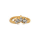 Mila Tiara ring in 14K yellow gold with gray diamonds