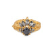 Michaela Ring in 14K yellow gold with black and gray diamonds shown with Tiara ring sold separately