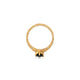 Top view of our Marie Ring with Montana Sapphire center stone shown in 14K Yellow gold.