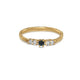 Ariana ring in 14K yellow gold  Montana Blue Sapphire and champagne diamonds