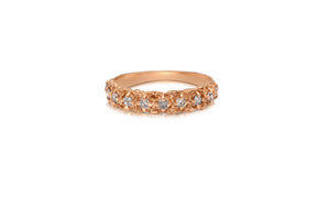 Our Tahlia ring in 14K rose gold with 10 gray diamonds