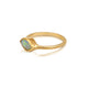 side view of our our Addison ring in 14 yellow gold with marquis shaped opal center stone