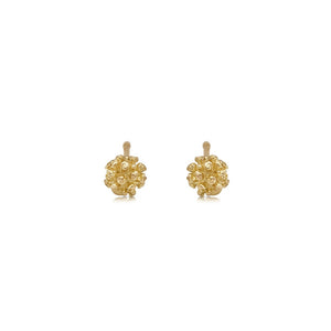 Tiny bud earring studs in 14K yellow gold
