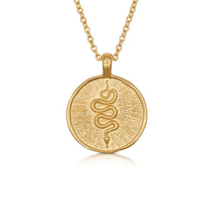 Guide Me Scorpio with snake in 14K yellow gold.