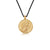 Guide Me Taurus & Pisces- Wolf Pendant in 14K yellow gold on black rhodium chain