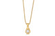 Our Evelyn pendant shown in 14K yellow gold with a white sapphire.