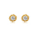 Jocelyn Earrings in 14K yellow gold with white sapphires with round white sapphire stones in each