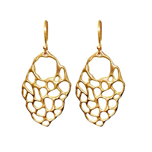 Lulu &amp; Shay Handmade Fine Jewelry Hanging Lace Earrings 14kY