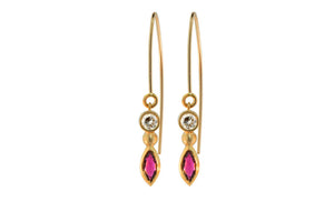 Copy of Lulu &amp; Shay Handmade Fine Jewelry Iris Earrings with Tourmaline and Champagne Diamond