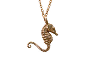 Seahorse Necklace Shown in 14K Rose Gold