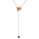 Our bee lariat shown in 14K yellow gold with black diamonds