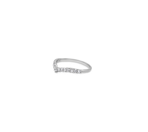 Side view Nora ring 14K White gold and White diamonds