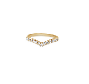 Nora ring in 14K yellow gold with white diamonds