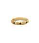MImi ring shown in 14K Yellow gold with black diamonds.