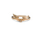 Our lucky wing ring in 14K yellow gold with white diamond center stone